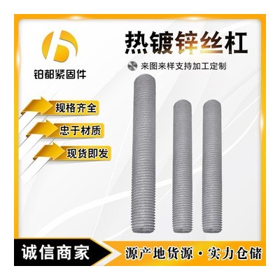 热镀锌丝杠 梯形扣丝杆全牙通丝吊筋三米吊杆 镀锌全螺纹全扣螺栓