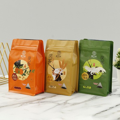 厂家供应食品包装袋八边封食品袋茶叶包装袋茶叶自封袋食品袋定做