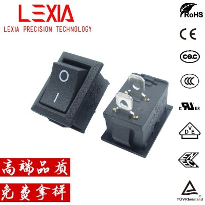 高品质KCD1船型开关 两档两脚21*15mm方形翘板开关 UL/CE/KC 认证  100个